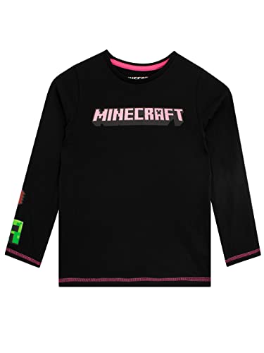 Minecraft Mädchen Langarm Top Schwarz 140 von Minecraft