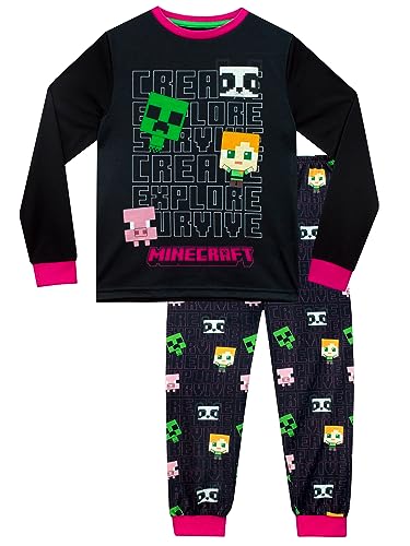 Minecraft Mädchen Pyjamas | Mädchen Gaming Pjs | 116 | Offizielle Waren von Minecraft