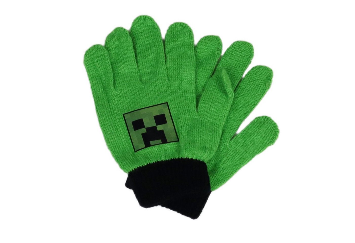 Minecraft Multisporthandschuhe Minecraft Creeper Kinder Finger Handschuhe Einheitsgröße bis ca 10 Jahre, in Grün oder Schwarz, Motiv vom Creeper von Minecraft