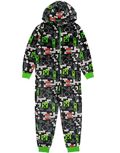 Minecraft Onesie Kinder Girls Jungen Creeper TNT Gray in einem Schlafanzug 12-13 Jahre von Minecraft