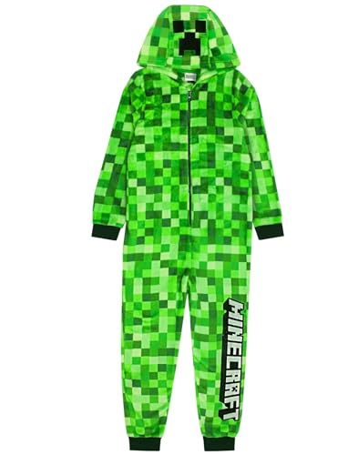 Minecraft Onesie Pixelated Creeper Sleepsuit Gamer Geschenk für Jungen 9-10 Jahre von Minecraft