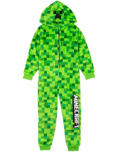 Minecraft Onesie Pixelated Creeper Sleepsuit Gamer Geschenk für Jungen 7-8 Jahre von Minecraft