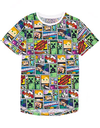 Minecraft T-Shirt Overworld Steve Creeper Jungen Kinder Kurzarm Shirt Top von Minecraft
