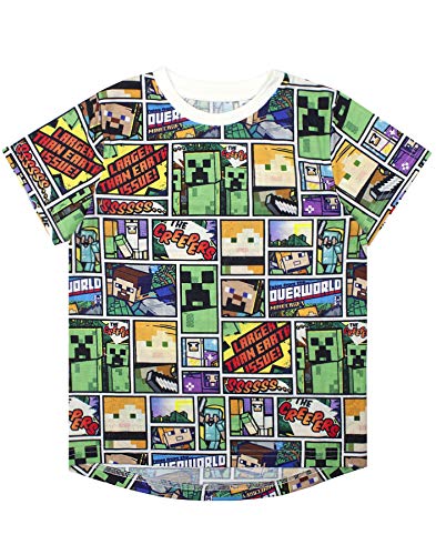 Minecraft T-Shirt Overworld Steve Creeper Jungen Kinder Kurzarm Shirt Top von Minecraft