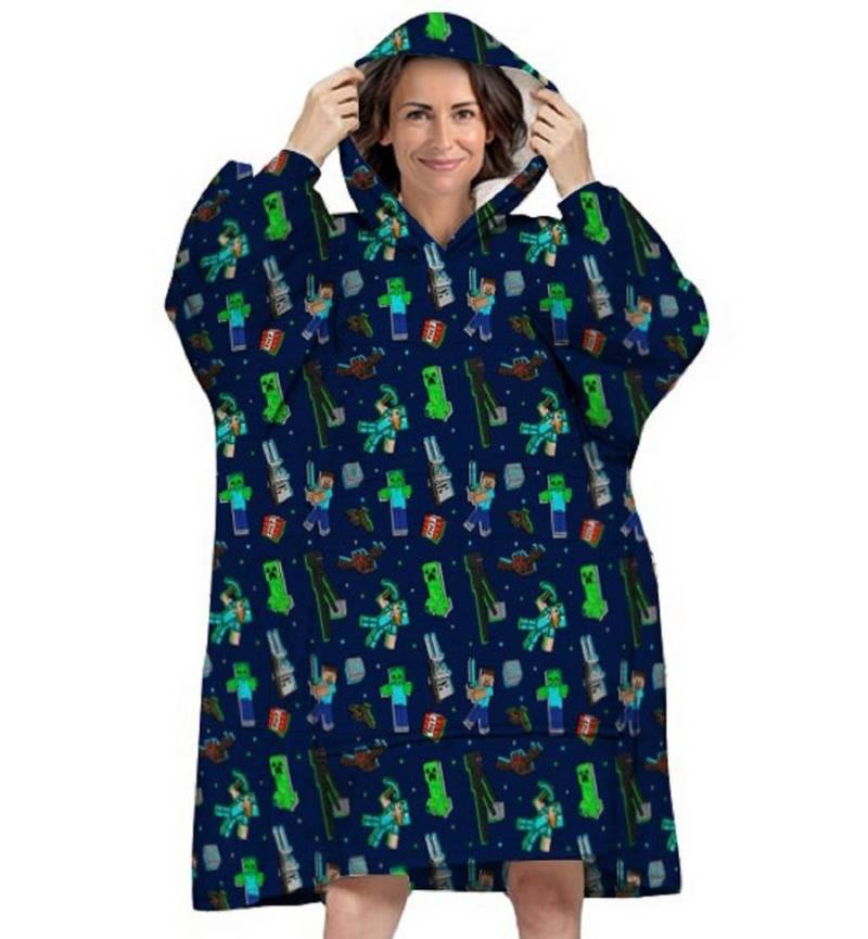 Minecraft Poncho - Bequemer Überwurf mit Kapuze für Erwachsene in Einheitsgröße (1-St) leicht zusammenfaltbar, vielseitig nutzbar von Minecraft