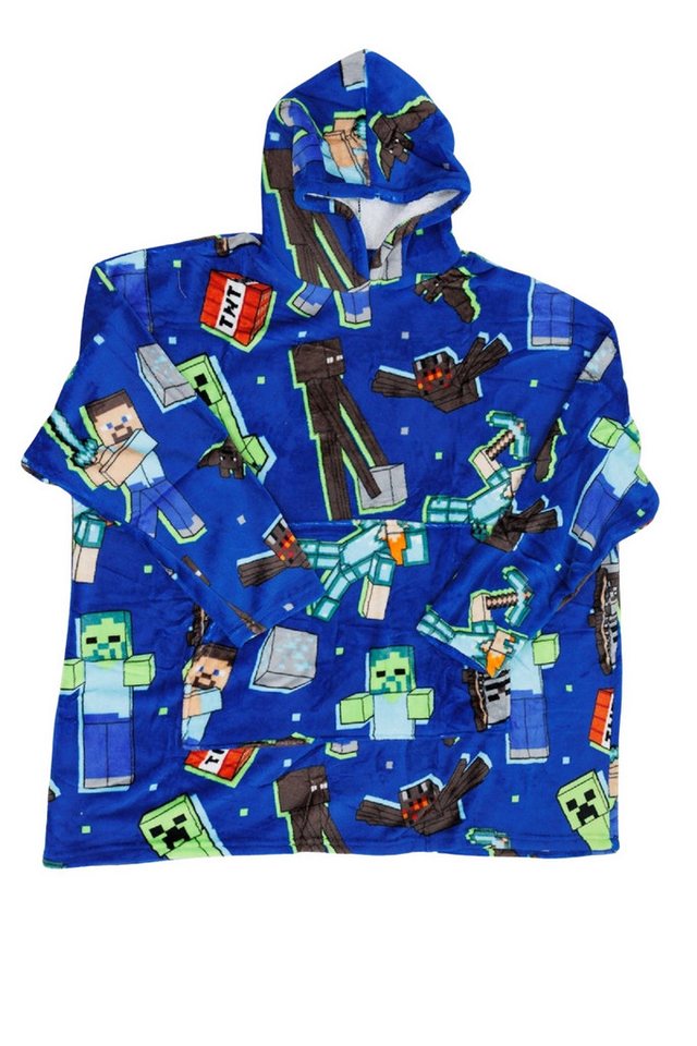 Minecraft Poncho - Bequemer Überwurf mit Kapuze in Einheitsgröße (1-St) geeignet für Kinder von 7–14 Jahren von Minecraft
