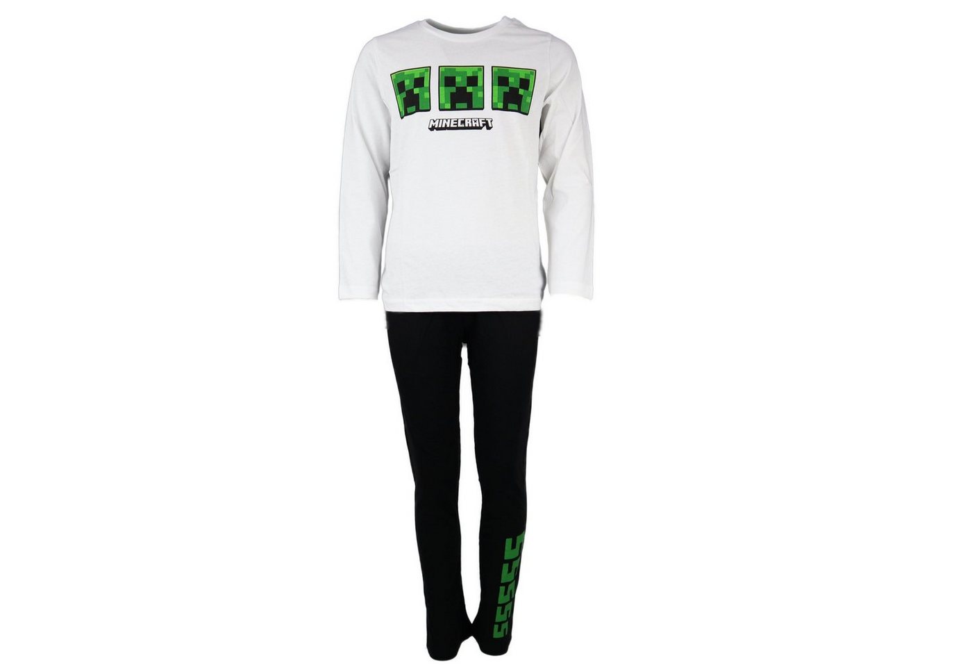 Minecraft Pyjama Creeper Kinder Schlafanzug Gr. 116 bis 152, 100% Baumwolle von Minecraft