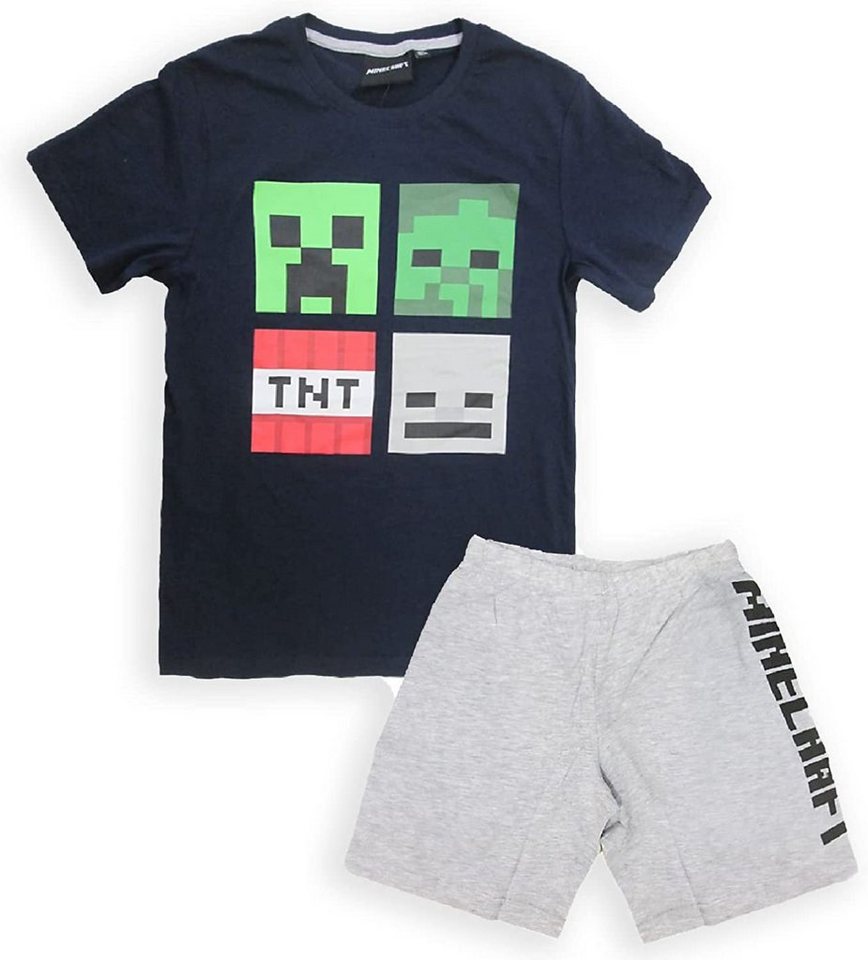 Minecraft Pyjama MINECRAFT Shorty Pyjama Jungen + Mädchen kurzer Schlafanzug von Minecraft