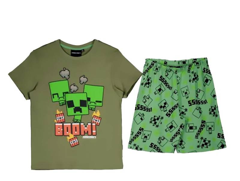 Minecraft Pyjama Minecraft kurzer Konder Schlafanzug Shorty Junge + Mädchen von Minecraft