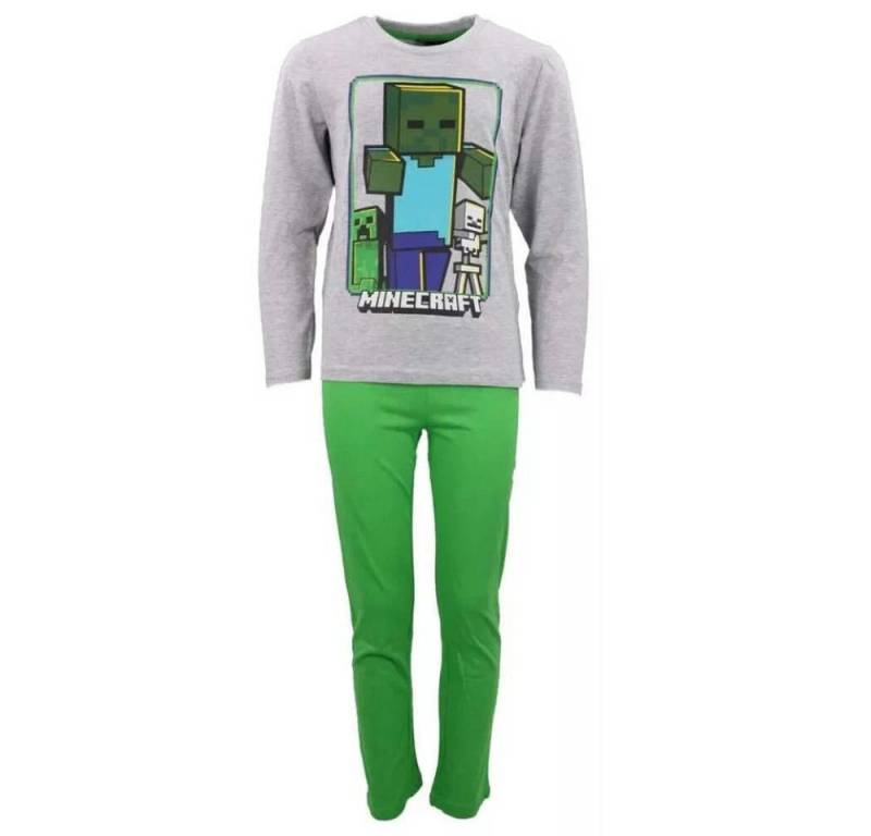 Minecraft Pyjama langer Pyjama Kinder Schlafanzug Jungen + Mädchen 128 - 152 von Minecraft
