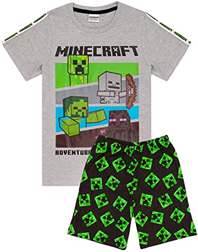 Minecraft Pyjamas Jungen 4 Design Optionen Kinder Top Shorts Gamer PJS 10-11 Jahre von Minecraft