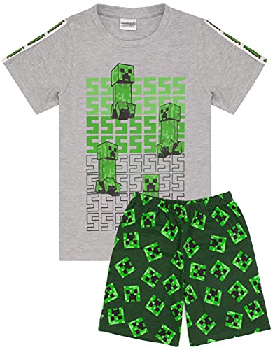 Minecraft Pyjamas Jungen 4 Design Optionen Kinder Top Shorts Gamer PJS 6-7 Jahre von Minecraft