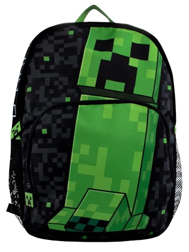 Minecraft Rucksack | Gaming Backpack | Schulrucksack Jungen | Schwarz Kinderrucksack von Minecraft