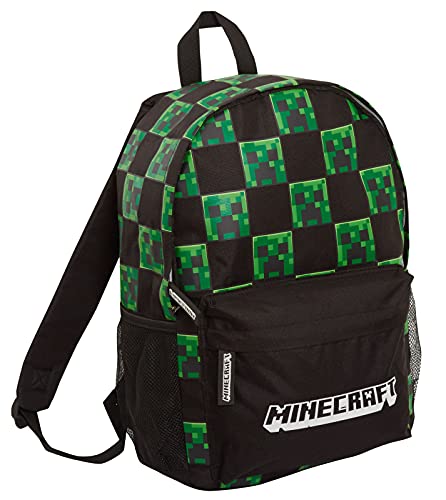 Minecraft Rucksack Kinder Erwachsene Creeper Gamer Schultasche Gaming Laptop Rucksack Geschenk für Gamer, Schwarz , Einheitsgröße von Minecraft