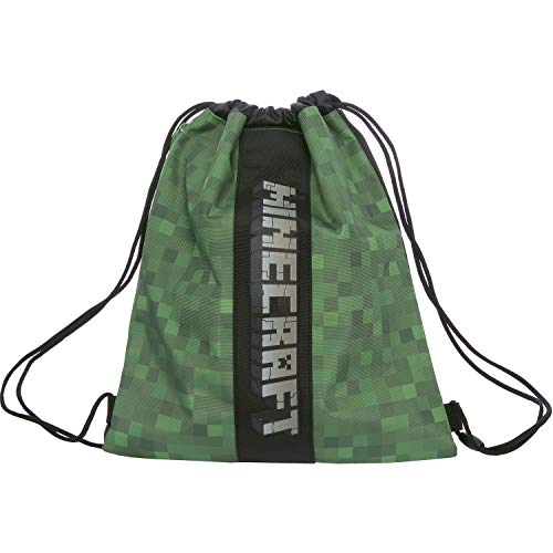 MINECRAFT Kordelzug Grün, Rucksack für Kinder und Jungen, Grün (Grün), Einheitsgröße, grün, Taglia unica, rucksack von Minecraft