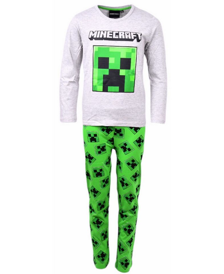 Minecraft Schlafanzug Creeper (2 tlg) Jersey Pyjama langarm Gr. 128 - 152 cm von Minecraft