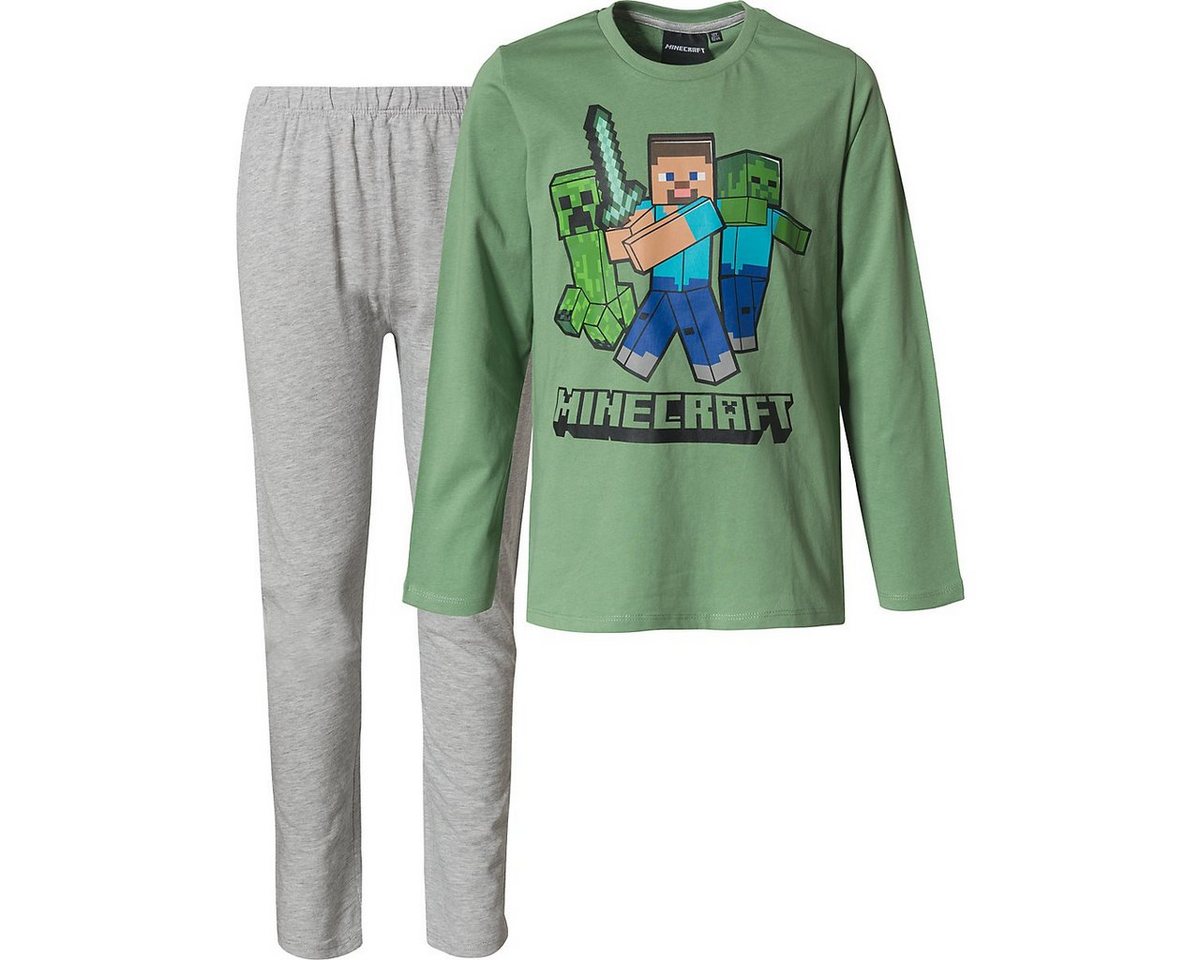 Minecraft Schlafanzug MINECRAFT Kinder Pyjama langer Schlafanzug für Jungen + Mädchen von Minecraft