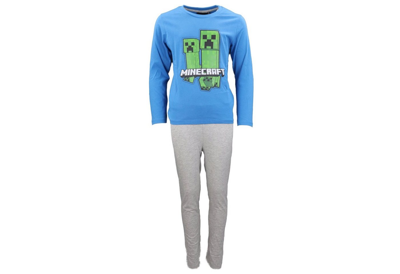 Minecraft Schlafanzug Minecraft Creeper Jungen Kinder Pyjama lang Gr. 116 bis 152, 100% Baumwolle von Minecraft