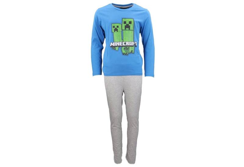 Minecraft Schlafanzug Minecraft Creeper Jungen Kinder langarm Pyjama Gr. 116 bis 152, 100% Baumwolle von Minecraft