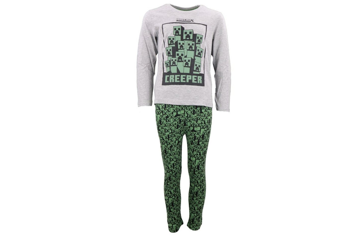 Minecraft Schlafanzug Minecraft Creeper Jungen Kinder Pyjama lang Gr. 116 bis 152 von Minecraft