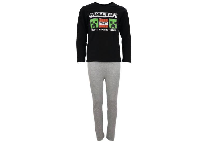 Minecraft Schlafanzug Minecraft Creeper Jungen Kinder langarm Pyjama Gr. 116 bis 152 von Minecraft