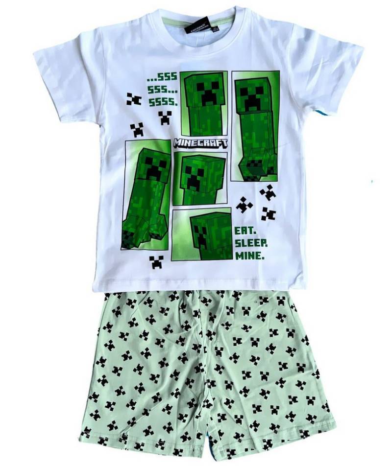 Minecraft Schlafanzug Minecraft Kinder Sommerpyjama Jungen + Mädchen Shorty von Minecraft