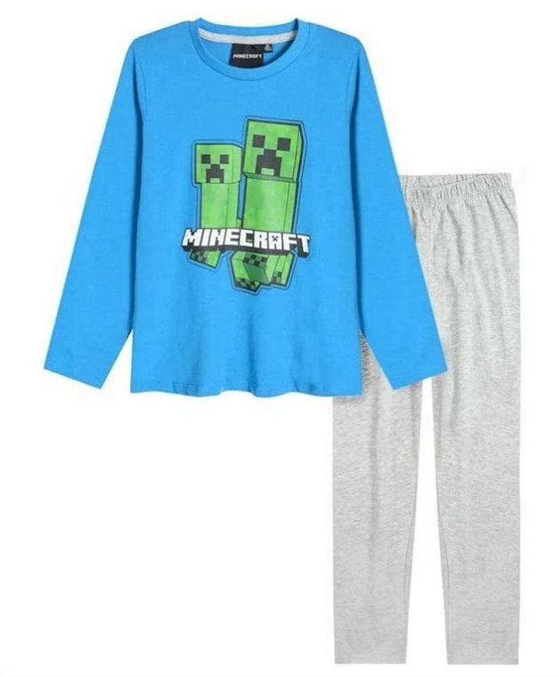 Minecraft Schlafanzug Minecraft Pyjama »MINECRAFT Kinder Pyjama langer Schlafanzug für Jungen + Mädchen 6 8 9 10 12 Jahre Größen 116 1285 134 140 152 von Minecraft