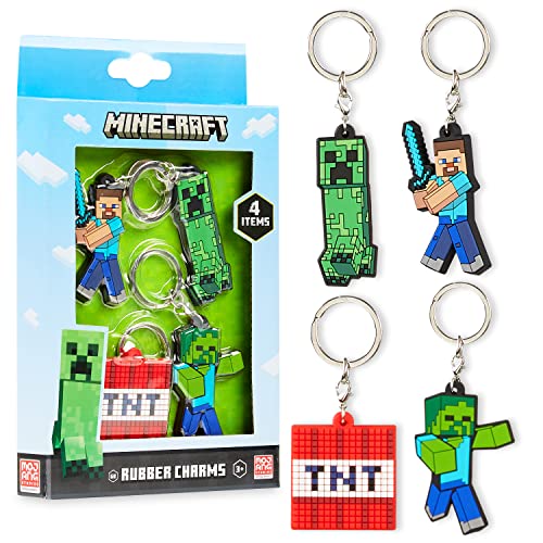 Minecraft Armband Schlüsselanhänger Kinder - Kinder Schlüsselanhänger Set - Gamer Geschenke (Mehrfarbig Schlüsselanhänger-Set) von Minecraft