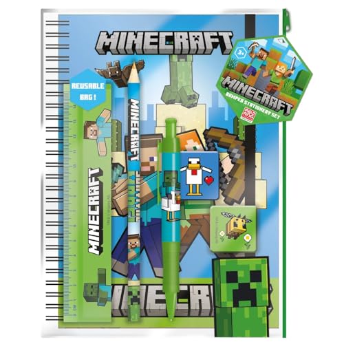 Minecraft - Schreibwaren-Set CLASSIC, Blau / Grün, Einheitsgröße von Minecraft