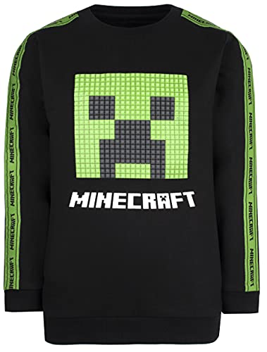 Minecraft - Schwarzes Sweatshirt Geschenke für Jungen Pyjamas - Gaming Merchandise Geburtstag Spiel Tshirt Fanartikel - Alter 11/12 von Minecraft