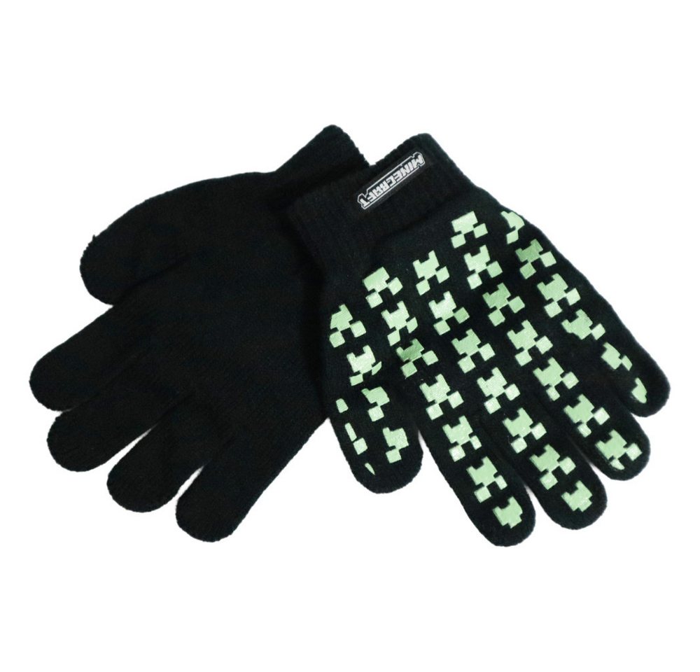 Minecraft Strickhandschuhe Minecraft Gamer Creeper Kinder Handschuhe Onesize von Minecraft