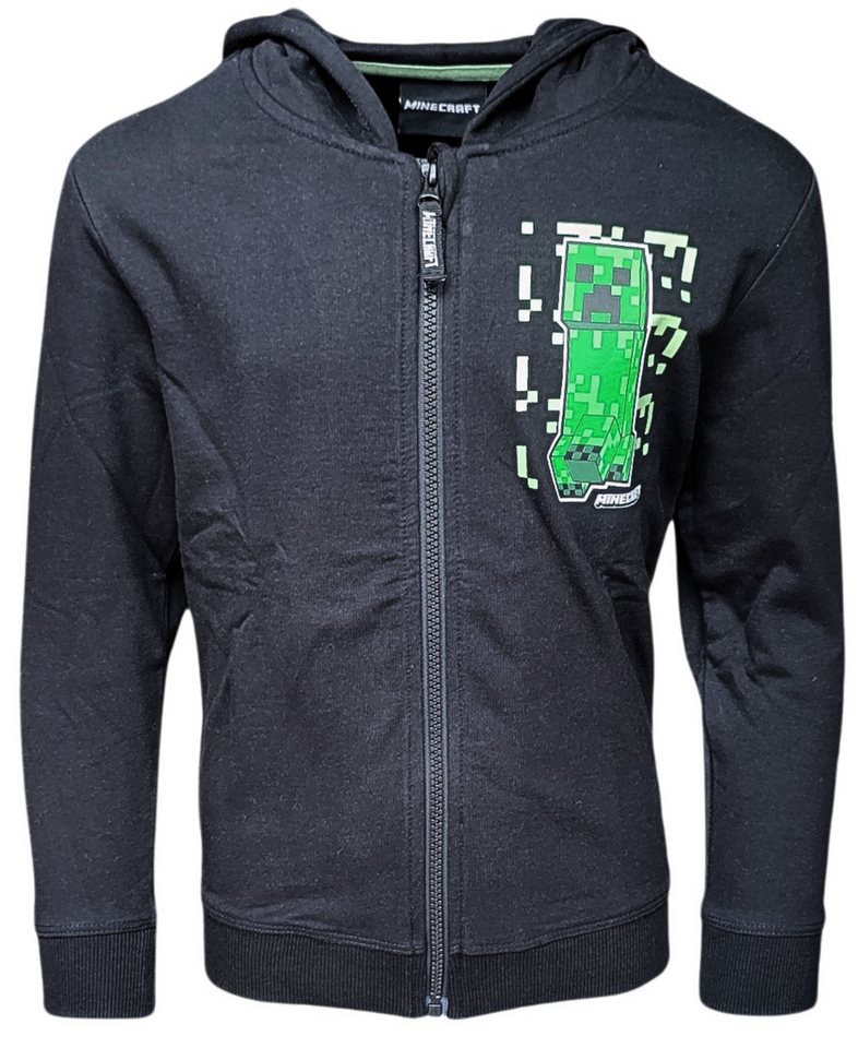 Minecraft Sweatjacke Creeper Jungen Kapuzenjacke leicht Gr. 116-152 cm von Minecraft