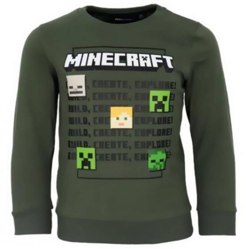 Minecraft Sweatshirt MINECRAFT Kinder Sweatshirt Pulli Pullover Dunkelgrün 6-12 Jahre Minecraft Kinderpullover Jungen + Mädchen von Minecraft