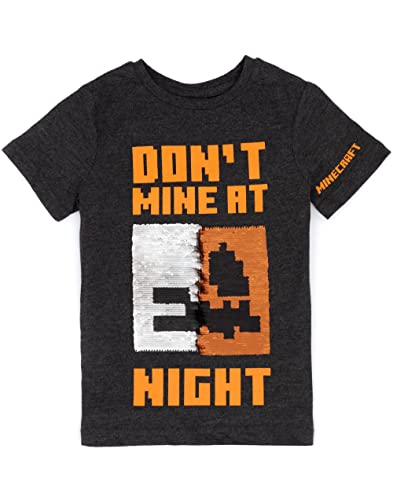Minecraft T-Shirt Boys Halloween Pumpkin Creeper Flip Sequin Grau Top 10-11 Jahre von Minecraft