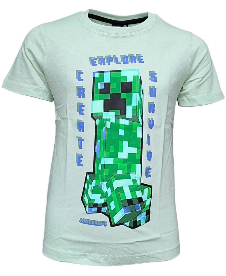 Minecraft T-Shirt Creeper Jungen Kurzarmshirt aus Baumwolle Gr. 116 - 152 cm von Minecraft