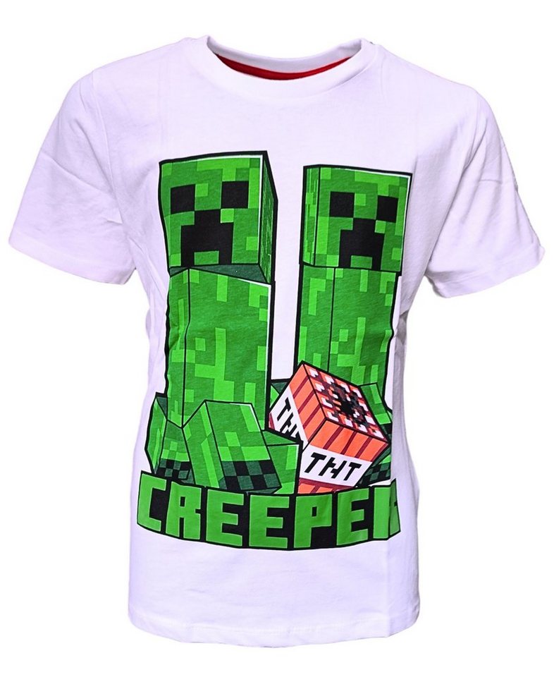 Minecraft T-Shirt Creeper Jungen Kurzarmshirt aus Baumwolle Gr. 116- 152 cm von Minecraft