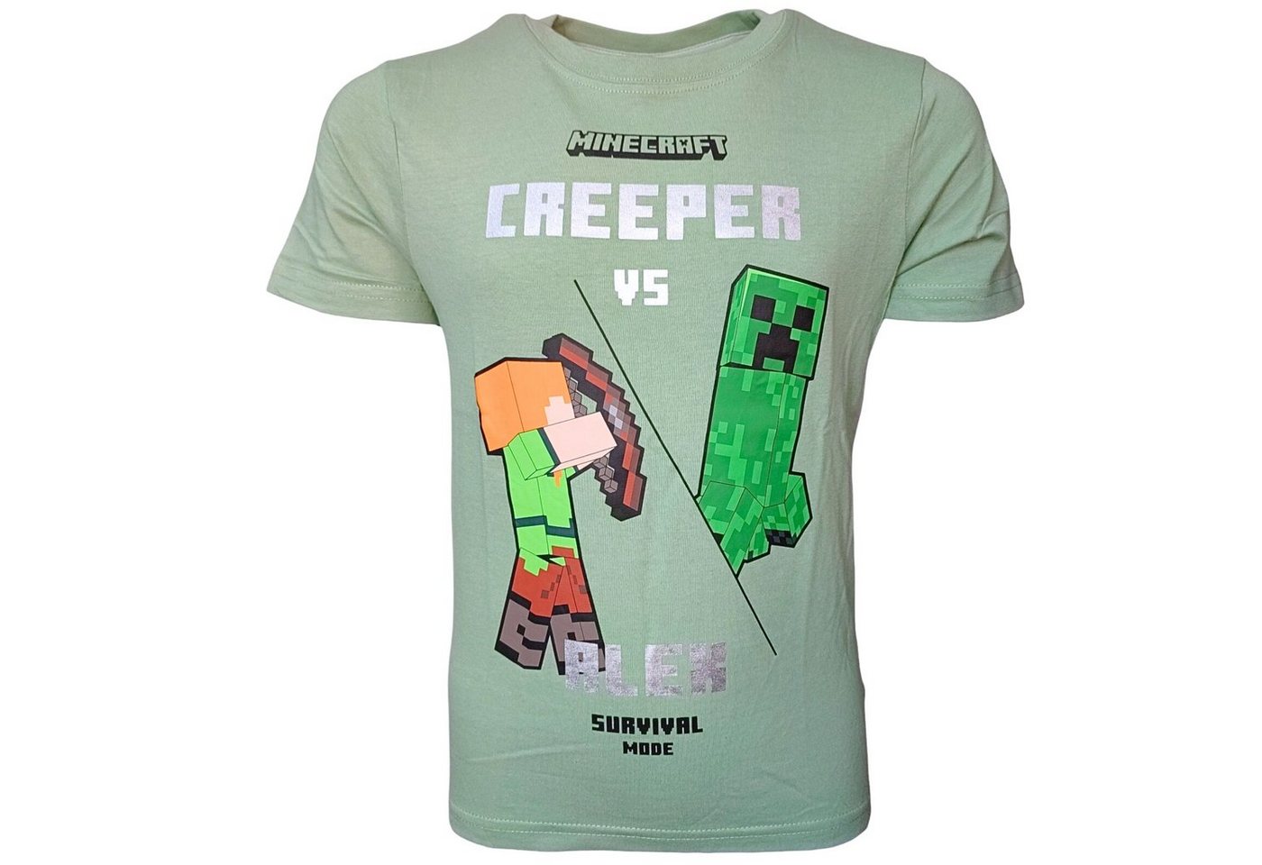 Minecraft T-Shirt Creeper vs Alex Kinder Gamers Kurzarmshirt Gr. 116-152 cm von Minecraft