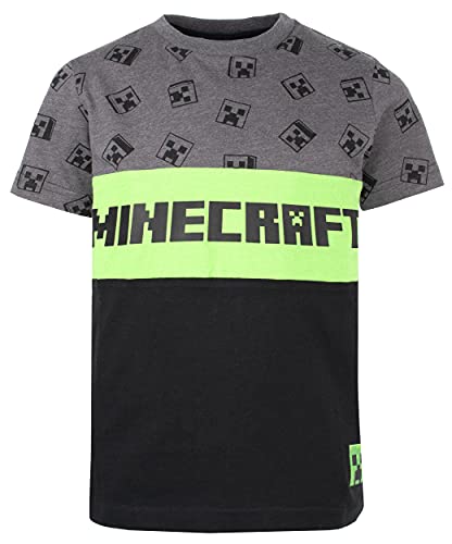 Minecraft - T-Shirt - Grau und Schwarz Creeper T-Shirt - 100% Baumwolle Kleidung - Kinder Kleidung - Jungen Kleidung - Geburtstag Junge Geschenke - Alter 5-6 Jahre von Minecraft