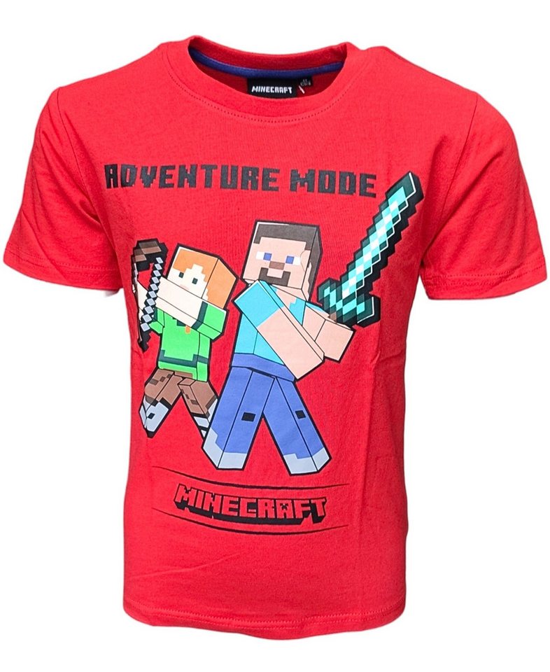 Minecraft T-Shirt Jungen Kurzarmshirt aus Baumwolle Gr. 116 - 152 cm von Minecraft