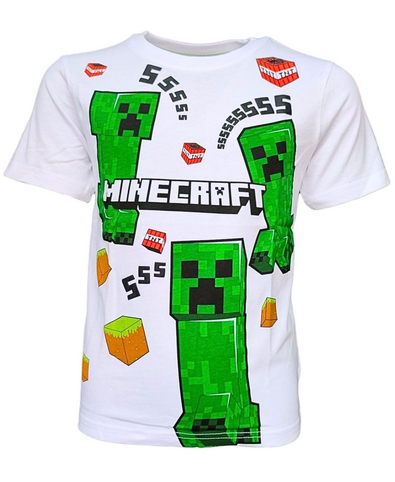 Minecraft T-Shirt Jungen Kurzarmshirt aus Baumwolle Gr. 116- 152 cm von Minecraft