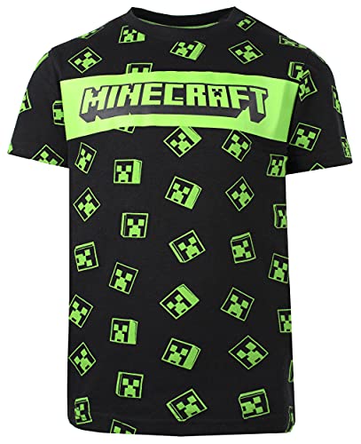 Minecraft - T-Shirt - Schwarz Creeper T-Shirt - 100% Baumwolle Klamotten - Kinder Klamotten - Jungen Klamotten Merch - Geburtstag Junge Geschenke - Alter 11-12 Jahre von Minecraft