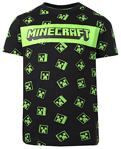 Minecraft - T-Shirt - Schwarz Creeper T-Shirt - 100% Baumwolle Klamotten - Kinder Klamotten - Jungen Klamotten Merch - Geburtstag Junge Geschenke - Alter 9-10 Jahre von Minecraft