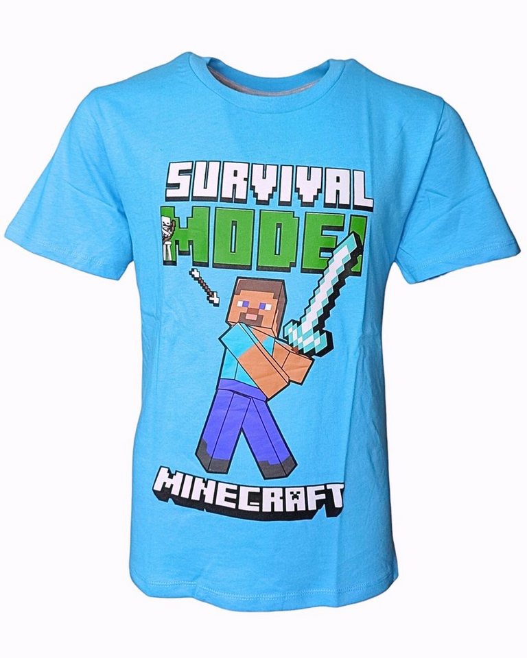 Minecraft T-Shirt Steve Jungen Gamers Shirt Gr. 116-152 cm von Minecraft