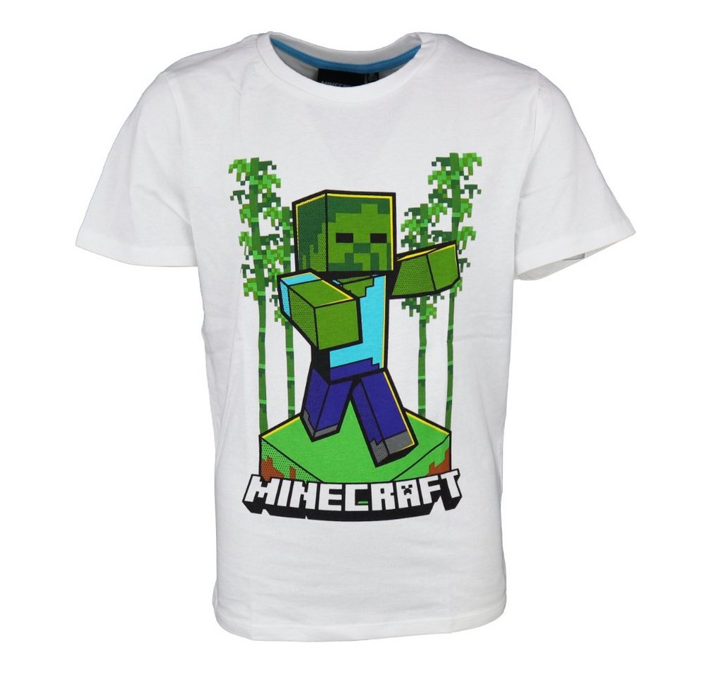 Minecraft T-Shirt Minecraft Zombie in the Wood Kinder kurzarm Shirt Gr. 116 bis 152, 100% Baumwolle, in Weiß von Minecraft