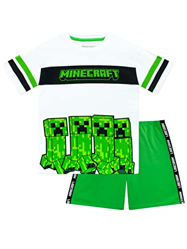 Minecraft T-Shirt und Shorts Jungen Gaming Outfit Set Grün 146 von Minecraft