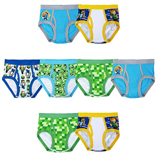 Minecraft Ultimate Gamer Jungen Slip aus 100 % gekämmter Baumwolle, 8er-Pack in den Größen 4, 6 und 8, 8er Pack, 6 von Minecraft
