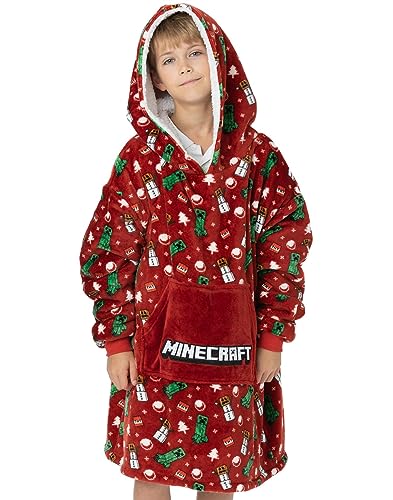 Minecraft Weihnachten übergroße Decke Hoodie Kinder Jungen Mädchen Creeper Einheitsgröße von Minecraft