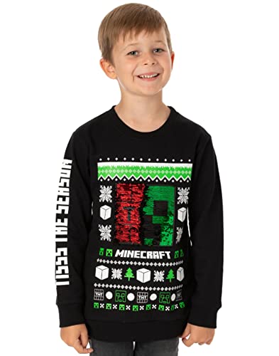 Minecraft Weihnachtspullover Kinder Jungen Creeper TNT Flip Pailletten 7 Jahre von Minecraft