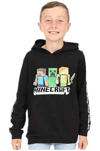 Minecraft Time To Mine Jungen-Kapuzenpullover, Schwarz, Schwarz , 116 von Minecraft