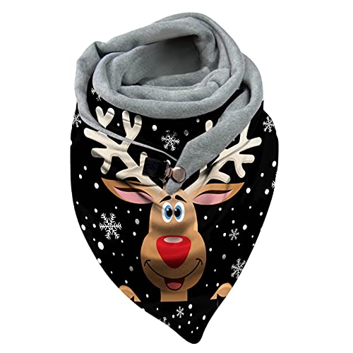 Loop Schal Damen Schlauchschal Baumwolle Dreieckstuch Herbst Winter Warm Weihnachten Drucken Scarf Kuschelige und Wunderschöne Elegant Herbst Halstuch Schlauchschal von Minenany